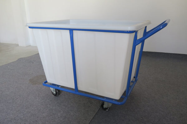 รถเข็นผ้าโครงเหล็ก ถังพลาสติก ใส่ผ้านำไปซัก Cleanatic C-7015