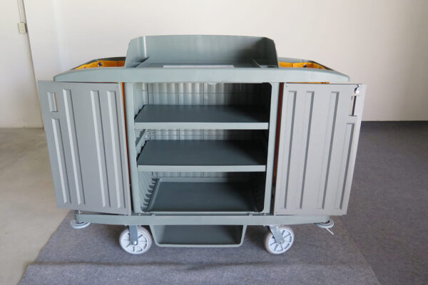 รถเข็นเมทพลาสติก แบบมีประตู Cleanatic C-7019